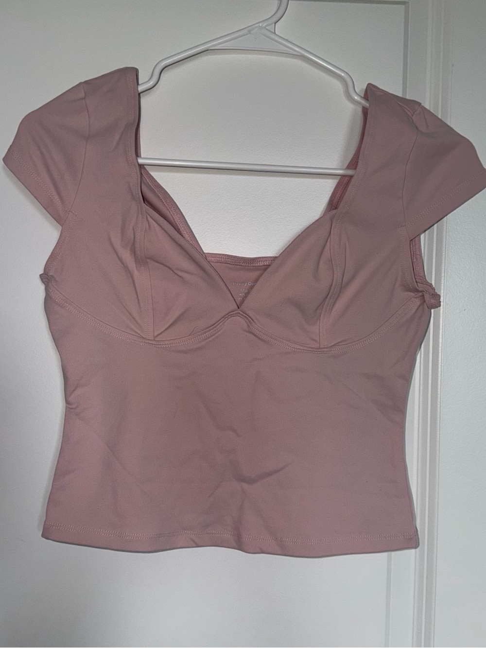 Blush Pink Sweetheart Cap-Sleeve Crop Top